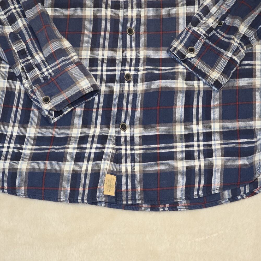 Jachs Men’s Flannel Shirt Blue Plaid Long Sleeve Button Front Casual Size M - Picture 2 of 10